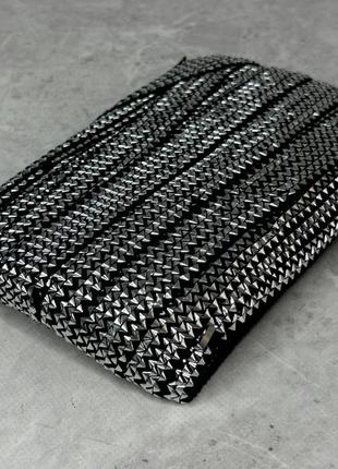Декоративна тасьма-гумка "фольга" 2,5 см - срібло2 фото