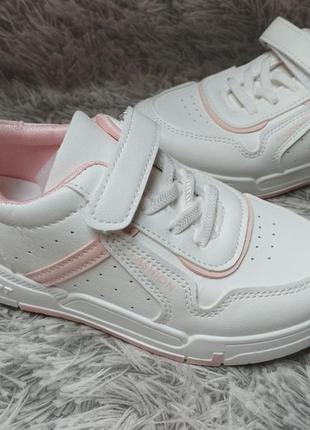 Детские белые кроссовки для девочки, 35р 20,8 см 37р 21,8 см,маломерят