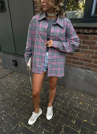 Жіноча сорочка з турецького фланеля з довгими рукавами та з гудзиками розміри норма + батал8 фото