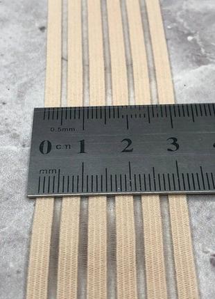 (1 метр) сітка-резинка для білизни матова 3,5 см - світлий беж3 фото