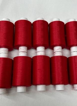 Текстуровані нитки sindtex для оверлока 150d/1 (1000м) червоні2 фото