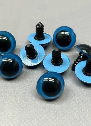 5 пар - глаза винтовые для игрушек 18 мм с фиксатором - голубой2 фото