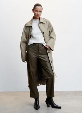 Стильные брюки из эко кожи, бренд mango1 фото