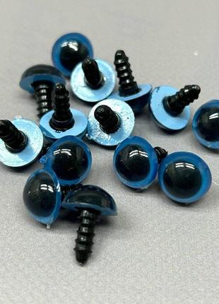 5 пар - глаза винтовые для игрушек 14 мм с фиксатором - голубой2 фото