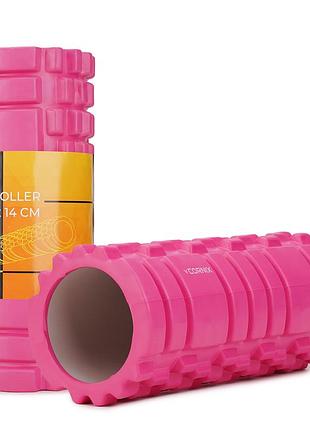 Массажный ролик cornix eva 33 x 14 см (валик, роллер) xr-0031 pink