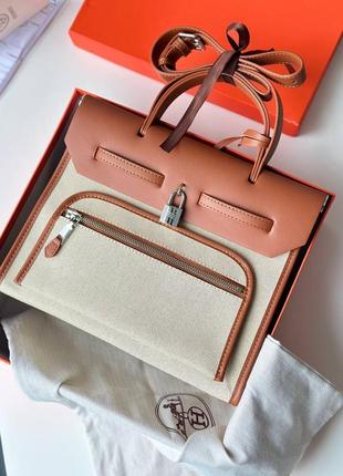 Сумка hermes kelly 31 cm текстиль , шкіра4 фото