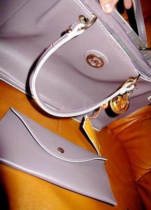 Элегантная фиолетовая сумка новая бирки эко кожа6 фото