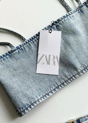 Классный блестящий джинсовый топ zara4 фото