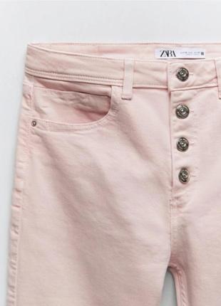 Розовые джинсы высокий пояс2 фото