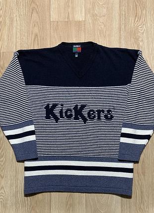 Kickers big logo stripped кофта светр з прекрасним дизайном