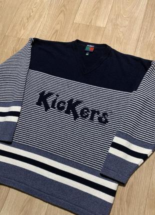 Kickers big logo stripped кофта светр з прекрасним дизайном2 фото