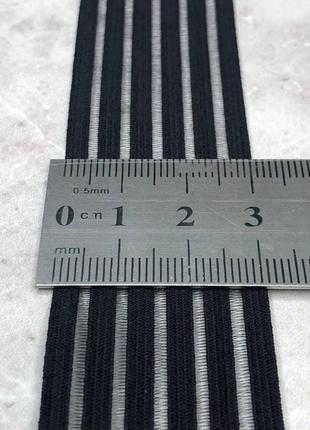 (1 метр) сітка-резинка для білизни матова 3,5 см - чорна3 фото