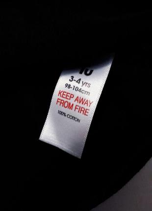 Черный лонгслив футболка с люминесцентным принтом стекета 3-4 года2 фото