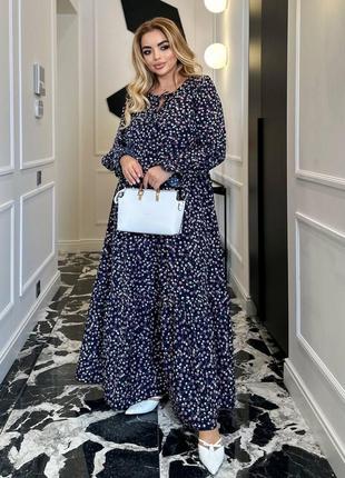 Вільна довга сукня великого розміру три кольори4 фото