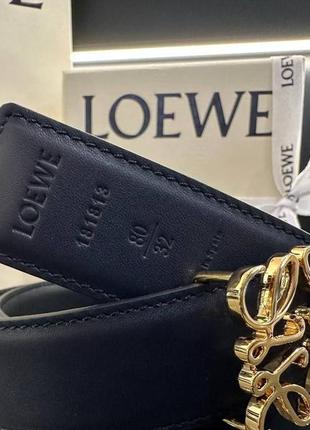 Ремень loewe кожа двухсторонний темно-синий/черный2 фото