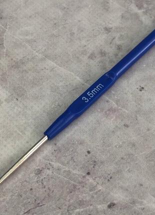 Крючок для вязания sindtex синий #3,5 с пластиковой ручкой3 фото