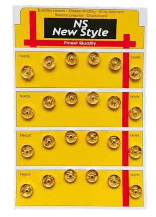 D=10мм, пришивні застібки-кнопки для одягу sindtex 24шт метал колір золото
