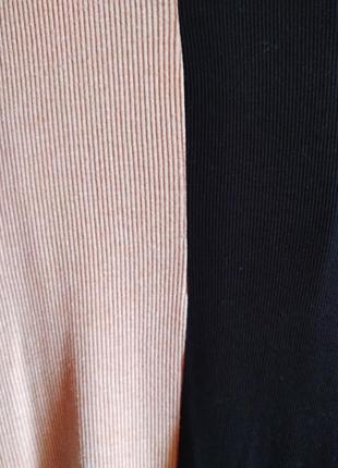 Платье удлиненное в рубчик черно-бежевое р.46-48. фирма хм. замеры по требованию.3 фото