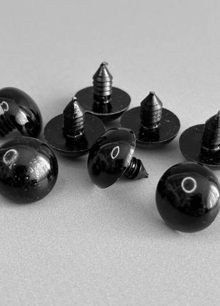 10 шт - глаза винтовые для игрушек 18 мм с фиксатором - черный2 фото