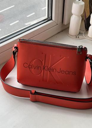 Помаранчева сумка calvin klein оригінал