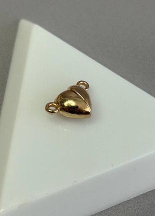 Замочок магнітний "серце" 10 мм - золото