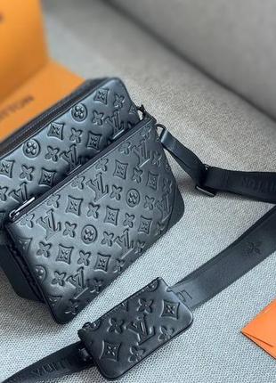 Чоловіча шкіряна брендова сумка через плече l🖤v