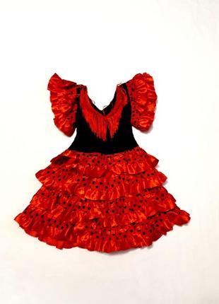 Новое красное длинное платье в испанском стиле 2 года1 фото