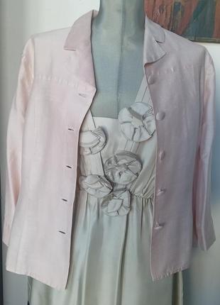 Пиджак розовый, шелк,  винтаж, похимчищен10 фото