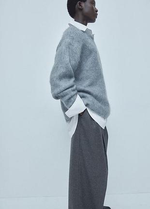 Свитер свитер мирер из мохера шерсти h&m hm 1199483006 голубой-серый премиум коллекция...