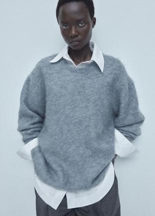 Светр свитер світер з мохеру шерсті h&m hm 1199483006 блакитно-сірий преміум колекція оригінал ✅ xs s m l