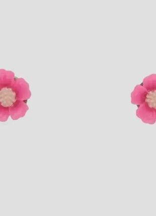 Сережки-пусети «малинові квіточки» дитячі 8мм