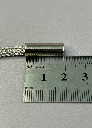 Шнурок стразовый 4 мм, длина 120 см - кристал белый3 фото