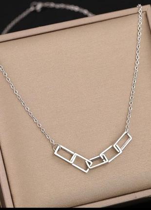 Медаль подвеска квадратики минималистичная подвеска нержавеющая сталь