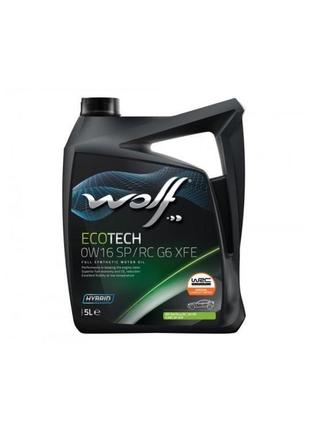 Моторна олива wolf ecotech 0w16 sp/rc g6 xfe 5 л (1047250)