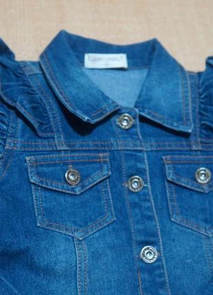 Джинсова куртка 6-7 років джинсовая куртка джинсовий піджак жакет джинсовый пиджак2 фото