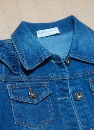 Джинсова куртка 6-7 років джинсовая куртка джинсовий піджак жакет джинсовый пиджак3 фото