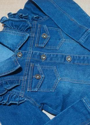 Джинсова куртка 6-7 років джинсовая куртка джинсовий піджак жакет джинсовый пиджак5 фото