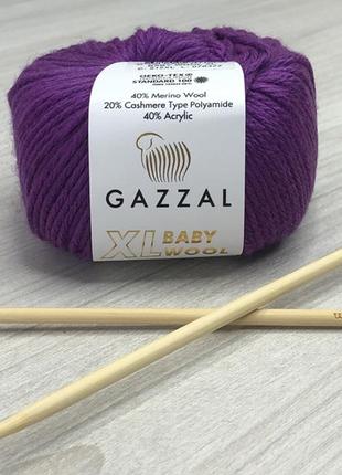 Пряжа gazzal – baby wool xl колір 815 фуксія