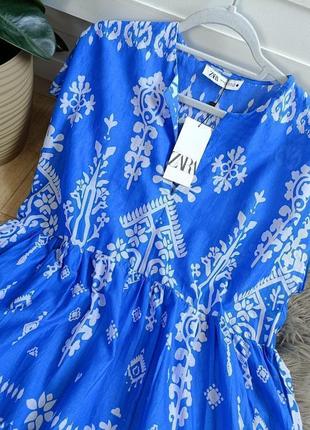 Коротка сукня з принтом від zara, розмір xl-3xl6 фото