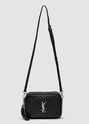 Saint laurent lou quilted camera bag black/gold1 фото