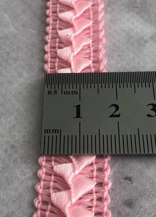 Декоративна атласна тасьма "самоса" 17 мм - рожевий4 фото