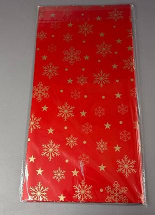 Пакувальна калька для подарунків 57х57 см, 20 аркушів - червона сніжинки2 фото