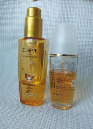 Лот - набор масел для волос elseve brelil + спонж лошадку