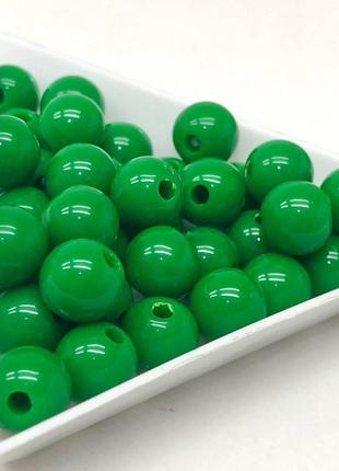 Намистини пластикові 8 мм - 10 гр, колір зелений #11