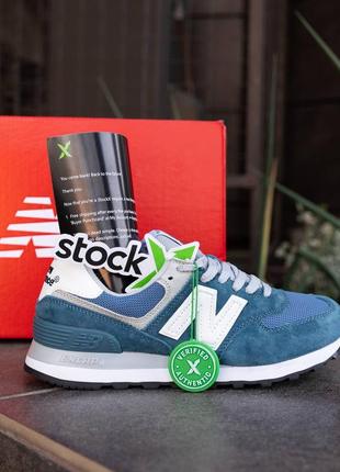 Кроссовки new balance 574 blue white5 фото