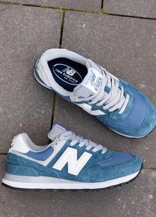 Кроссовки new balance 574 blue white4 фото