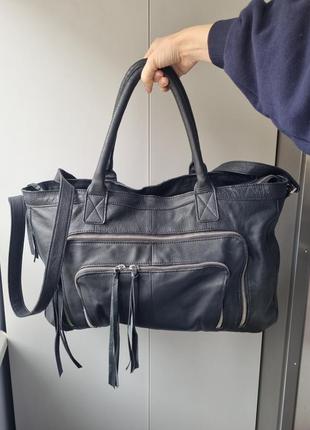 Кожаная сумка, сумка шоппер, сумка тоут, большая сумка, сумка для ноутбука, сумка pieces3 фото
