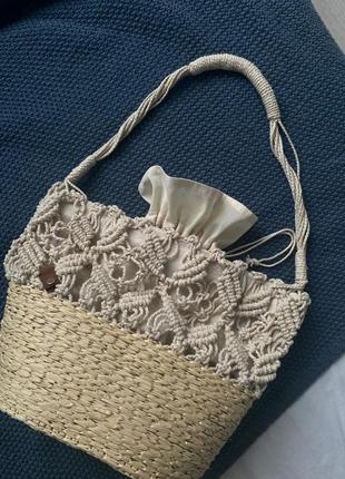 Сумка макраме, рафія, hand made