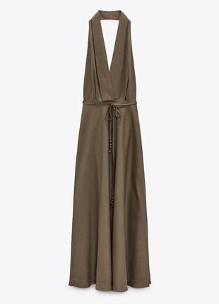 Меди-платье с льном zara