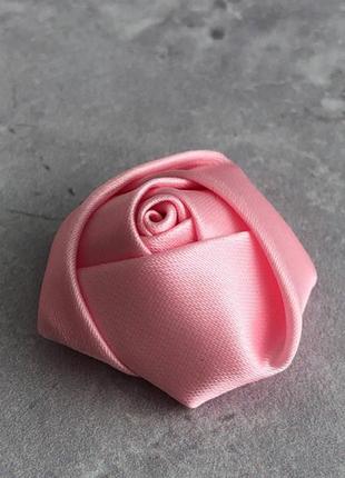 Декоративная атласная роза 3,5 см - розовый1 фото